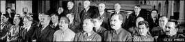 Stalin and government in 1938, with head of NKVD Nikolay Yezhov far right